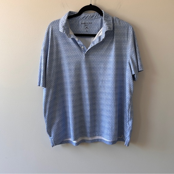 Kenneth Cole Men's Large Golf Polo Shirt Golf Tee all over Pattern Performance - Picture 1 of 10